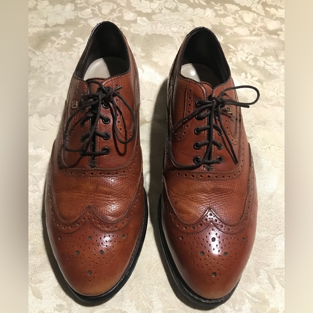 Pre-owned Foot Joy Men’s Brown Saddle Wingtip Classics 51128 - Size 10E